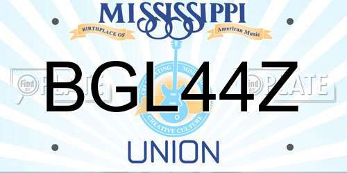 BGL44Z Mississippi License Plate
