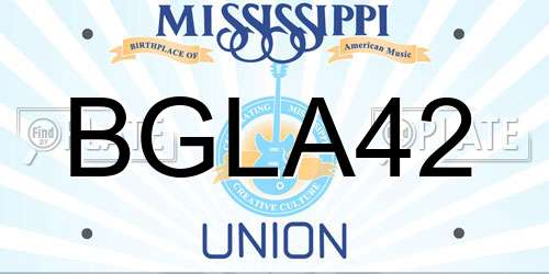 BGLA42 Mississippi License Plate