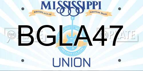 BGLA47 Mississippi License Plate