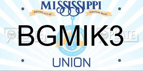 BGMIK3 Mississippi License Plate