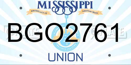 BGO2761 Mississippi License Plate