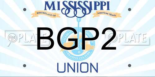 BGP2 Mississippi License Plate