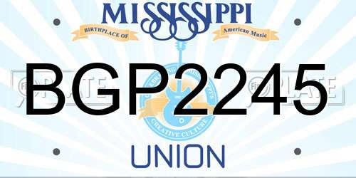 BGP2245 Mississippi License Plate