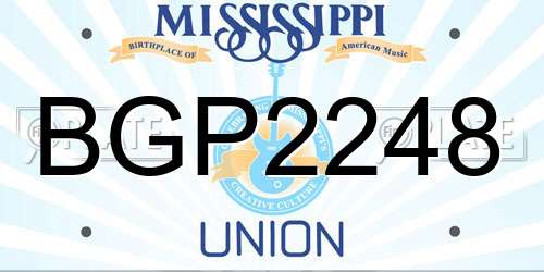 BGP2248 Mississippi License Plate