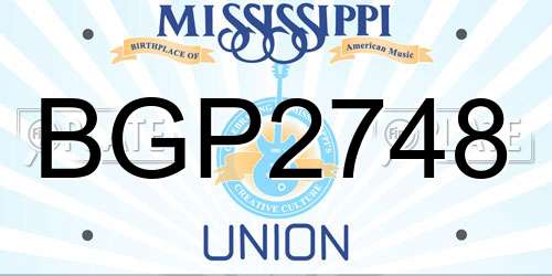 BGP2748 Mississippi License Plate