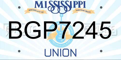 BGP7245 Mississippi License Plate