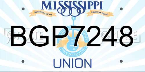 BGP7248 Mississippi License Plate