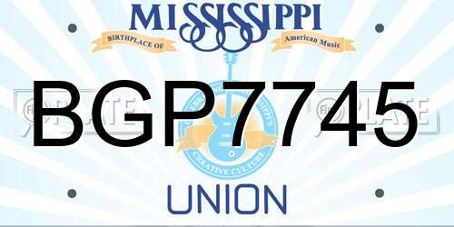 BGP7745 Mississippi License Plate