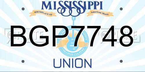 BGP7748 Mississippi License Plate
