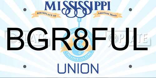 BGR8FUL Mississippi License Plate