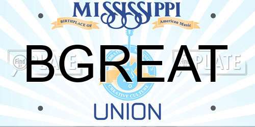 BGREAT Mississippi License Plate