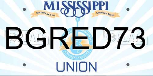 BGRED73 Mississippi License Plate