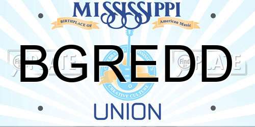 BGREDD Mississippi License Plate