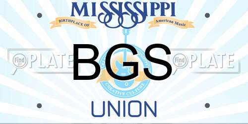 BGS Mississippi License Plate