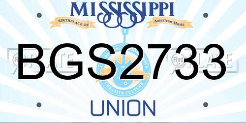BGS2733 Mississippi License Plate