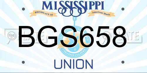 BGS658 Mississippi License Plate