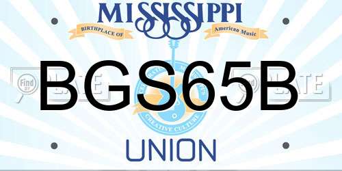 BGS65B Mississippi License Plate