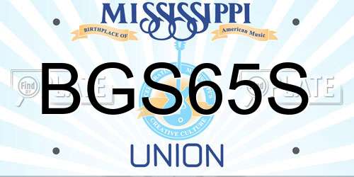 BGS65S Mississippi License Plate
