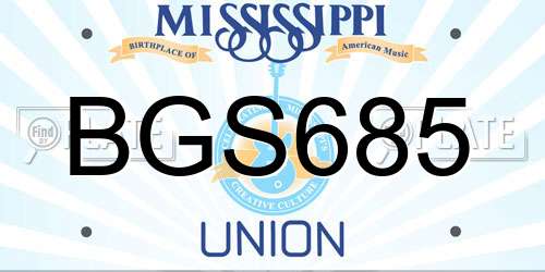 BGS685 Mississippi License Plate