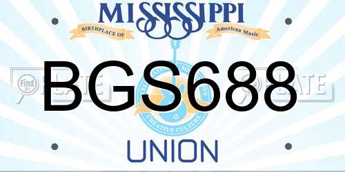 BGS688 Mississippi License Plate