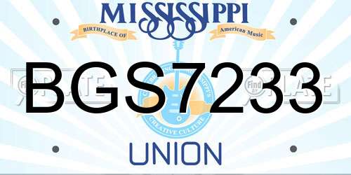 BGS7233 Mississippi License Plate