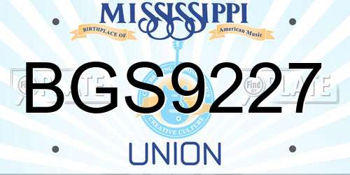 BGS9227 Mississippi License Plate