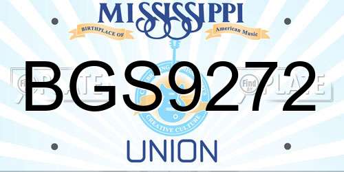 BGS9272 Mississippi License Plate