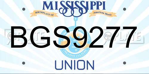 BGS9277 Mississippi License Plate