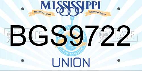 BGS9722 Mississippi License Plate