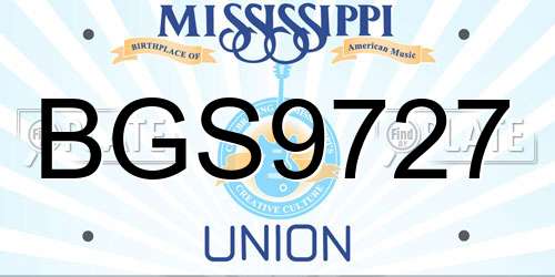 BGS9727 Mississippi License Plate