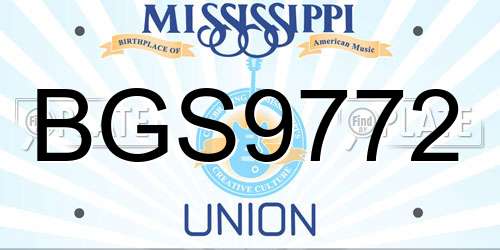 BGS9772 Mississippi License Plate