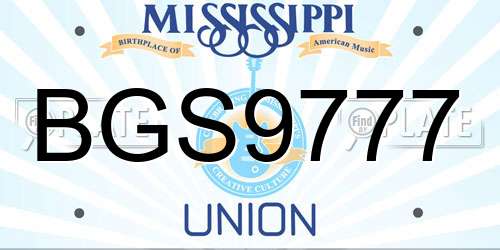 BGS9777 Mississippi License Plate