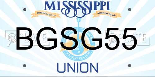 BGSG55 Mississippi License Plate