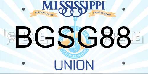 BGSG88 Mississippi License Plate
