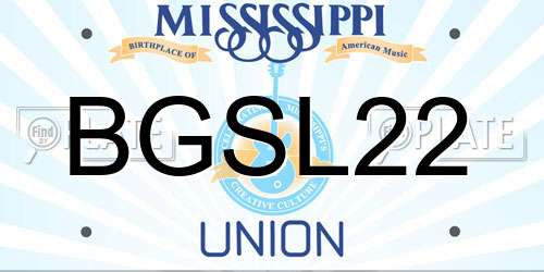 BGSL22 Mississippi License Plate