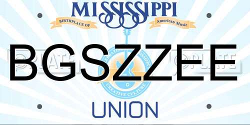 BGSZZEE Mississippi License Plate
