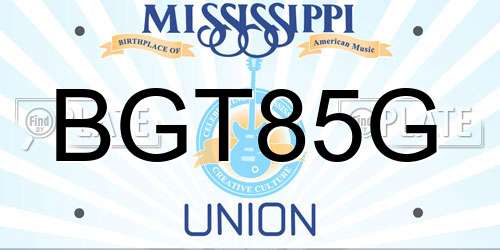 BGT85G Mississippi License Plate