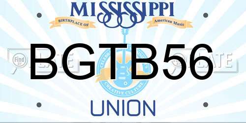 BGTB56 Mississippi License Plate