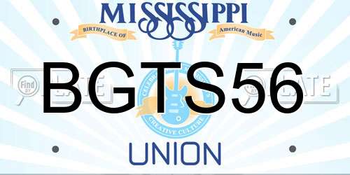 BGTS56 Mississippi License Plate