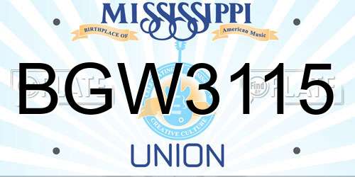 BGW3115 Mississippi License Plate