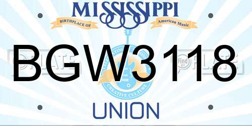 BGW3118 Mississippi License Plate
