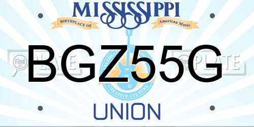 BGZ55G Mississippi License Plate