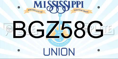 BGZ58G Mississippi License Plate