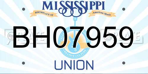 BH07959 Mississippi License Plate