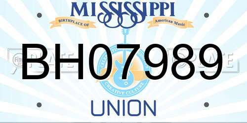 BH07989 Mississippi License Plate