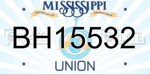 BH15532 Mississippi License Plate