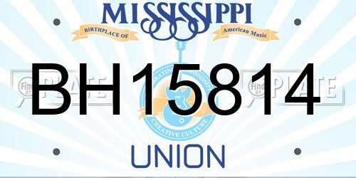 BH15814 Mississippi License Plate