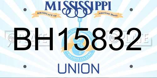 BH15832 Mississippi License Plate