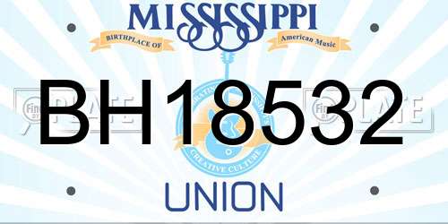 BH18532 Mississippi License Plate