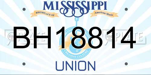 BH18814 Mississippi License Plate